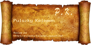 Pulszky Kelemen névjegykártya